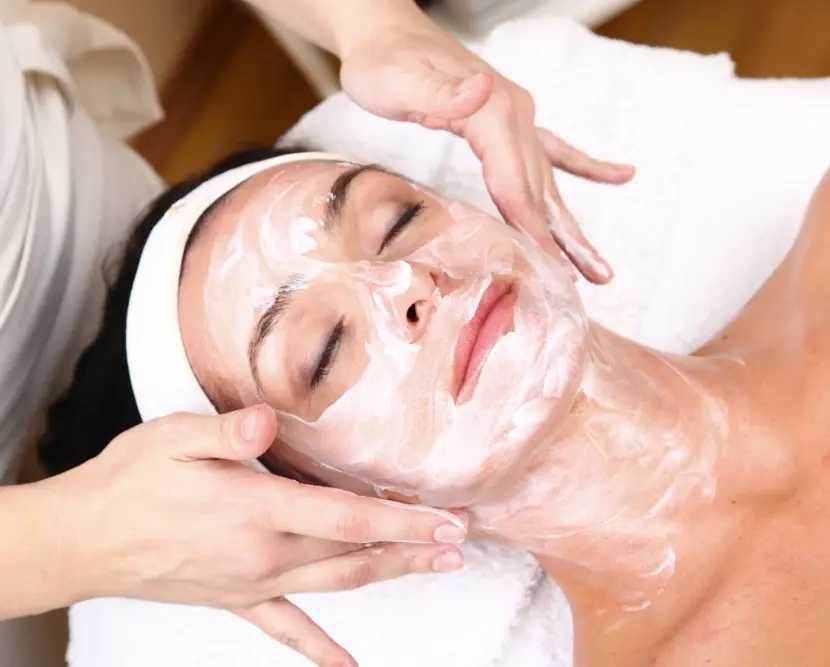 woman getting a facial